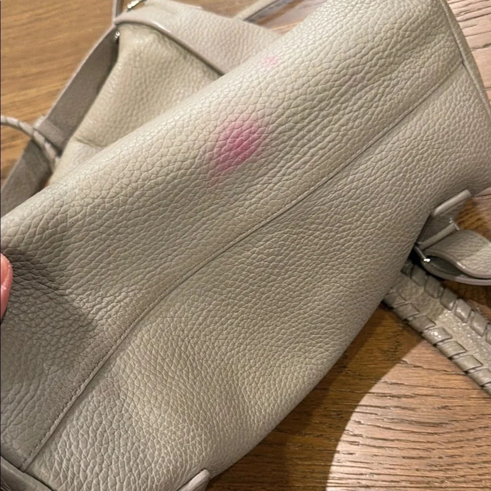 All Saints Taupe Pebbled Leather Shoulder Bag